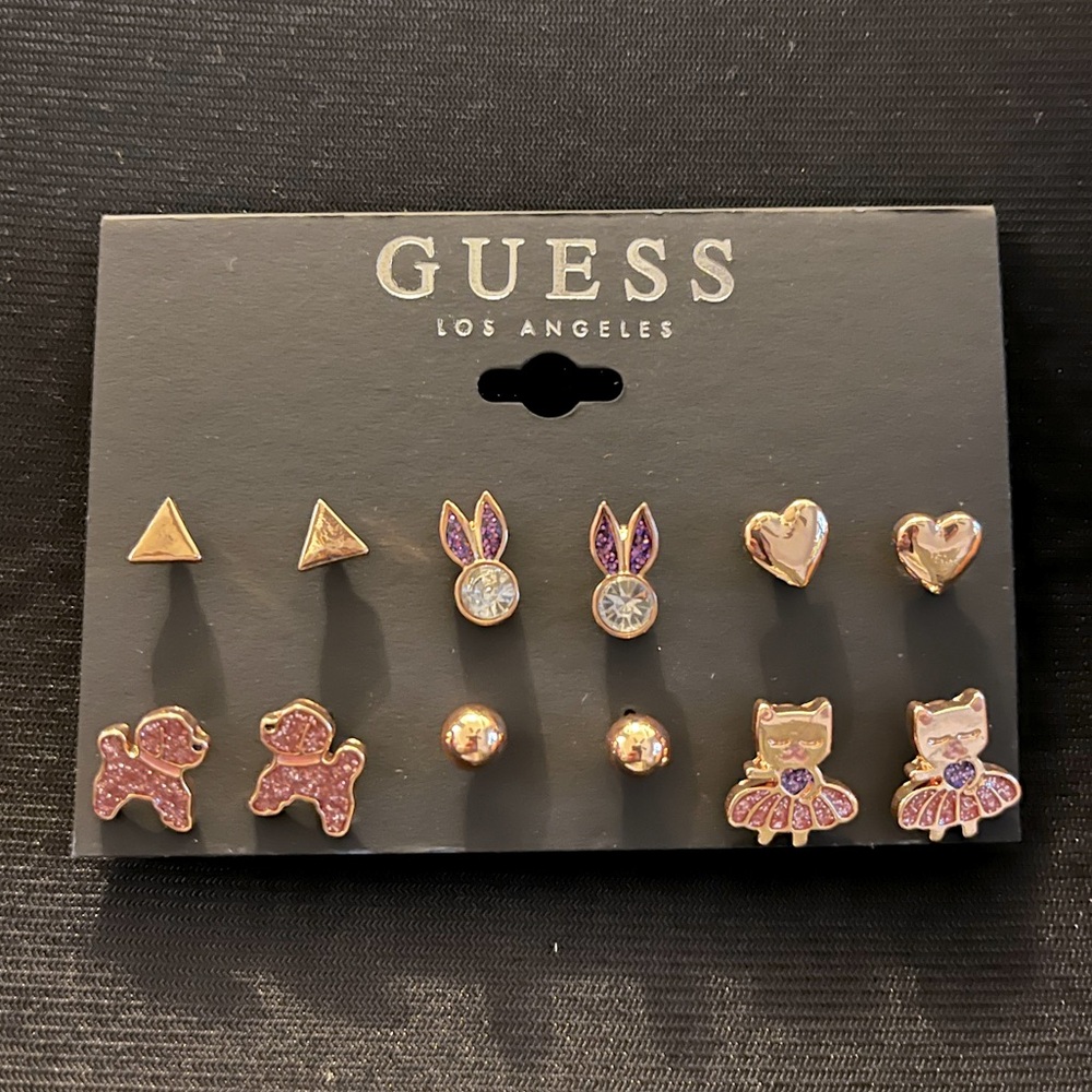 Guess 6 pack rose gold studs. NWT - Picture 1 of 2